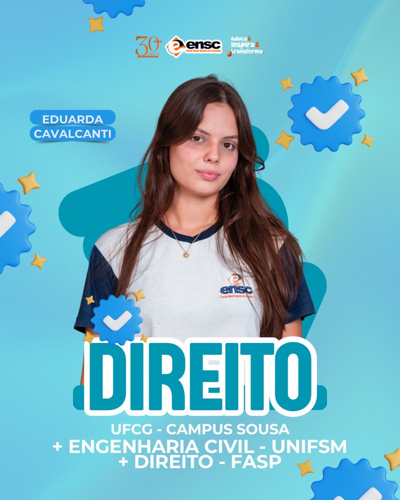 Maria Eduarda Cavalcanti - aprovada em Direito, UFCG Campus Sousa