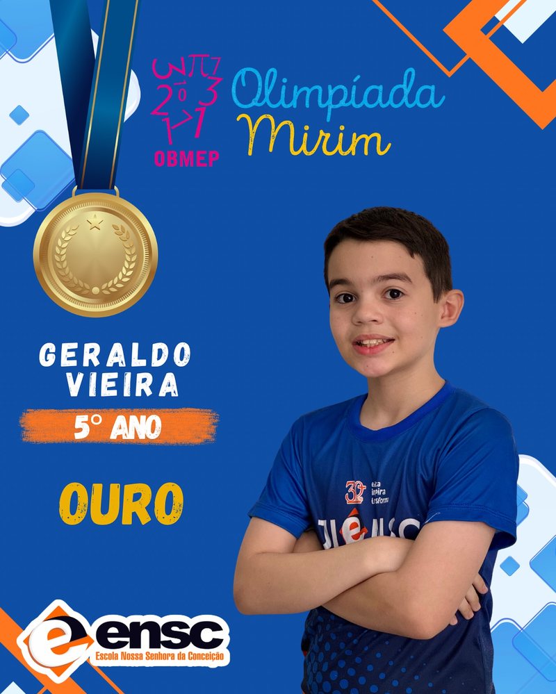 Geraldo Vieira - ouro na Olimpíada Mirim OBMEP