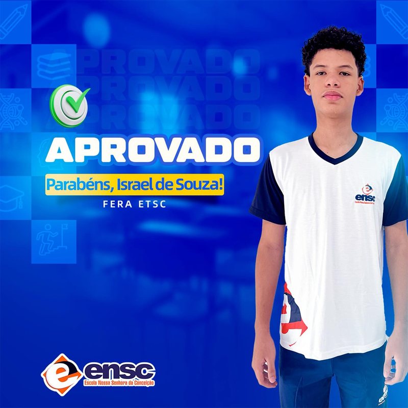 Israel de Souza - aprovado na ETSC, Cajazeiras