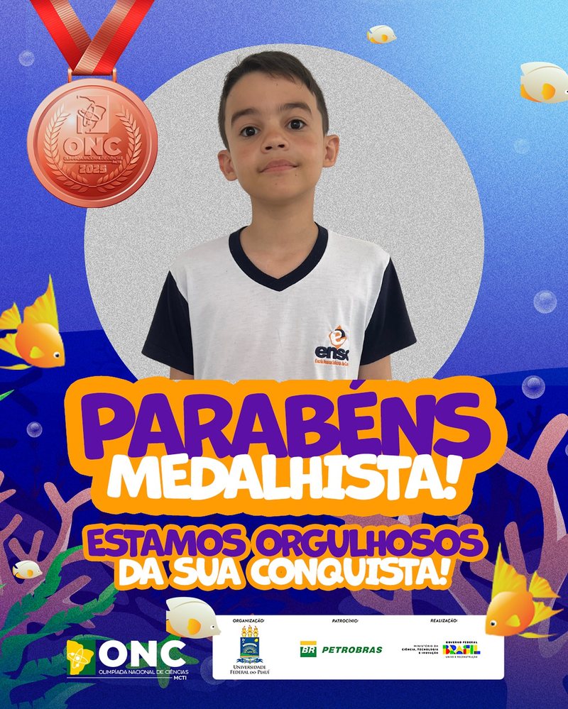 Geraldo Vieira - medalha de bronze na Olimpíada Nacional de Ciências (ONC) 2025